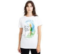 Fairies Wow Swirling Pixie Dust with Tinker Bell Ladies T Shirt, White, Large