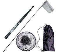Fairiland - Long Handle Telescopic Fishing Net with Carbon Rod, Rubber Fishing Net, Full Metal Hoop for Fish Landing (2.15m/7ft)