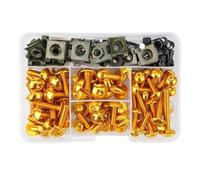 Fairing Bolt Kit, Screws Motorcycle Fairing Fastener Clips Bolts Kit For Suzuki GSXR SV650 SV1000 V-strom 650 1000 Windscreen Bodywork Screws Nuts Fasteners Motorbike Windshield Mounting Kit(Gold)