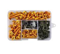 Fairing Bolt Kit, Screws Motorcycle Fairing Fastener Clips Bolts Kit For YA&MAHA YZF 600 R6 R1 R6S R3 600R FZ6/R Windscreen Bodywork Screws Nuts Fasteners Motorbike Windshield Mounting Kit(Gold)
