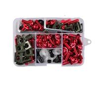 Fairing Bolt Kit, Screws Motorcycle Fairing Fastener Clips Bolts Kit For YA&MAHA YZF 600 R6 R1 R6S R3 600R FZ6/R Windscreen Bodywork Screws Nuts Fasteners Motorbike Windshield Mounting Kit(Red)