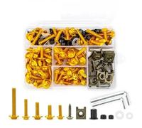 Fairing Bolt Kit, Screws Motorcycle Fairing Fastener Clips For Sym Jet X 125 14 Windscreen Screws Nut Bolts Kits Aluminium Fasteners Motorbike Windshield Mounting Kit(Gold)