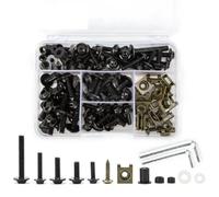 Fairing Bolt Kit, Screws Motorcycle Fairing Fastener Clips For Sym Jet X 125 14 Windscreen Screws Nut Bolts Kits Aluminium Fasteners Motorbike Windshield Mounting Kit(Black)
