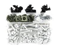 Fairing Bolt Kit, Screws Motorcycle Fairing Fasteners Bolts Nuts Kit For SUZUKI GSX1300R For Hayabusa SFV650 Gladius SV650 SV1000S Windscreen Screws Clips Motorbike Windshield Mounting Kit(Silver)