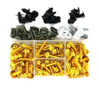 Fairing Bolt Kit, Screws Motorcycle Fairing Fasteners Bolts Nuts Kit For SUZUKI GSX1300R For Hayabusa SFV650 Gladius SV650 SV1000S Windscreen Screws Clips Motorbike Windshield Mounting Kit(Gold)