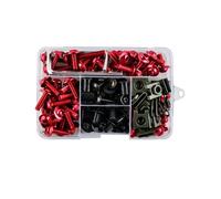 Fairing Bolts 195PCS Motorcycle Fairing Bolt Kit For XMAX X-MAX X MAX 250 300 400 Screws Mounting Kits Washers Nuts Assortment Motorbike Body Fastener Set(Red)