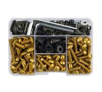 Fairing Bolts Fastener Clip 190pcs Motorcycle Complete Fairing Bolts Screw For NC750X For ADV 350 Fz8 For Dio AF18 AF27(Gold)