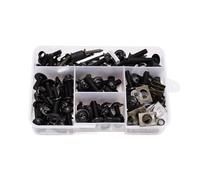 Fairing Bolts Kit 175PCS Motorcycle Fairing Bolts Screw Aluminum Bodywork Screws Nut Kit For Panigale V4 For Hypermotard 1100 950 For Monster 1100(Black)
