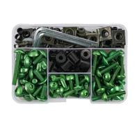 Fairing Bolts Kit 190pcs Motorcycle Complete Fairing Bolts Screw For NC750X ADV 350 Fz8 Dio AF18 AF27(Green)