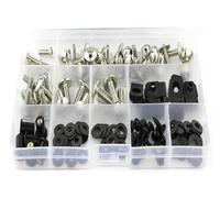 Fairing Bolts Kit For Aprilia RS125 1996 1997 1998 1999 2000 2001 2002 2003 2004 2005 Complete Full Fairing Bolts Kit Fairing Clips Bolt Nut(Silver)