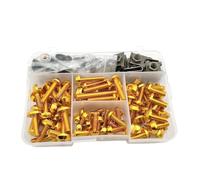 Fairing Bolts Kit Universal Motorcycle Fairing Bolts Nuts Kit Body Fastener Clips Screw Compatible With Suzuki For RMZ450 For DRZ400SM For DR250 For DJEBEL(Gold)