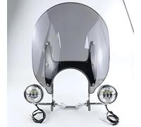 Fairing Deflector Motorcycle For BMW R 18 Fog Lamp Windshield Cruising Transparent Windscreen For BMW R18 Classic 100 Years 2020-2023 Windscreen Deflector(B Chrome (FogLamp))