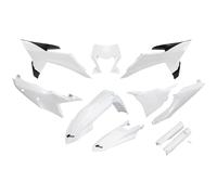 Fairing Kit 10-piece UFO PLAST fairing kit with fork protector white OEM 20-26
