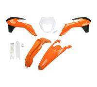 Fairing Kit 7-piece UFO PLAST with fork protector orange/ white/ black