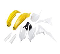 Fairing Kit 9-piece UFO PLAST fairing kit with fork protector white/yellow/black