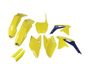 Fairing Kit 9-piece UFO PLAST with fork protector light yellow OEM 01-26
