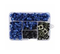 Fairing Screws Kit For NC700 NC750X NC700X NC700S 195Pcs Motorcycle Fairing Windshield For M5 M6 Bolts Screws Kit Nut Clips Motorbike Bolts Nuts Kit(Blue)