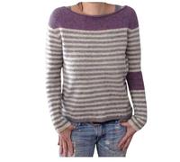 FairIsland Sweater for Women, Womens Crewneck Sweatshirt, Comfy Pullover Sweaters, Fashion Fall Long Sleeve Clothes (Light Purple,S)