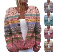 Fairisle Cardigans for Women UK Fair Isle Norwegian Wood Womens Sweaters Long Sleeve Ladies Cardigans Size 16 Retro Ethnic Prints Women Autumn Winter Cardigan Women's Fashion