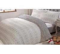 Fairisle Flannel Fleece Reversible Duvet Set: King/Red