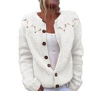 Fairisle Jumper Women Wool Button up Ladies Christmas Jumpers Plus Size Christmas Jumpers for Women UK Loose Comfortable Sweaters for Women UK Knitted Jumpers for Women Womens Sweater