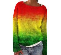 Fairisle Jumpers For Women Uk Fashion Long Sleeves Cashmere Jumper Soft Comfortable Crew Neck Loose Tops Fleece Warm Women'S Oversized Sweaters Lightweight Slim Fit Knit Pullover Top