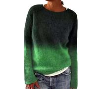 Fairisle Jumpers for Women UK Long Sleeve Icelandic Sweaters Soft Comfort Nordic Jumper Cosy Warm Fashion Crew-Neck Fall Sweaters Casual Baggy Knitted Pullover Tops Ladies Jumpers Autumn Knitwear