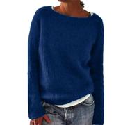 Fairisle Norwegian Jumpers Women's Retro Art Printed Comfortable Casual Knitted Round Neck Pullover Halloween Christmas Ski Long Tunic Tops for Women UK Travel Essentials Women Pullover for Mom