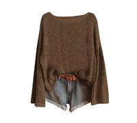 Fairisle Norwegian Women's Jumpers Ethnic Art Print Casual Pullover Knitted Sweaters for Women UK Fashion Long Sleeve Tops Chenille Crewneck Blouse Warm Layer Fair Isle Sweater Women Winter Essentials