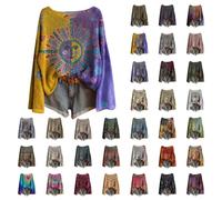 Fairisle Norwegian Women's Jumpers Ethnic Art Print Casual Pullover Knitted Sweaters for Women UK Fashion Long Sleeve Tops Chenille Crewneck Blouse Warm Layer Fair Isle Sweater Women Winter Essentials