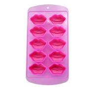 Fairly Odd Novelties Kisses Lips Shape 10 Ice Cube Tray Mold Pink Novelty Gag Gift,