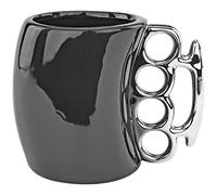 Fairly Odd Novelties Knuckle Duster Ceramic Coffee Mug, Black