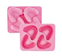 Fairly Odd Novelties Smile Teeth Denture Shape 4 Ice Cube Tray Mold Rubber Novelty Gag Gift, Pink
