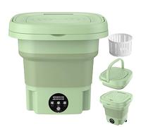 Fairnull 8L Portable Washing Machine, Foldable Mini Washing Machine, Small Washing Machine for Underwear, Baby Clothes, or Small Items, Suitable for Apartments, Dormitories, Camping, Travel (Green)