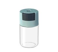 Fairnull Clear Glass Salt Shaker with Moisture Resistant Seal Transparent Easy Refill Food Grade Seasoning Jar Moisture-Proof Blue