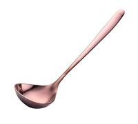 Fairnull Soup Dinnerware Ergonomic Devise Comfortable Hold Stainless Steel BPA Unrestrained Deep Head Stirring Ladle Kitchen Rose Gold