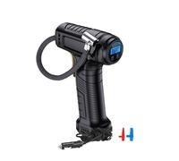 Fairnull Tyre Inflator Air Compressor, 12V Portable Car Tyre Pump Handheld Electric Digital Tyre Pump with LED Light and 2 Nozzle Adaptors for Car Motorcycle Bicycle B