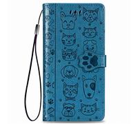 Fairphone 5 Case, Premium Shockproof Cat Dog Folio Wallet Phone Cases PU Leather Case Book Design with Magnetic Closure Card Slots Stand Protection Cover for Fairphone 5 blue