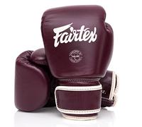 Fairtex BGV16 Leather Muay Thai Boxing Gloves (Maroon, 14 oz)