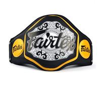 Fairtex BPV3 Microfiber Belly Pad | Reinforced Padding | Lightweight | Tough and Durable (Black/Black/Gold)