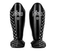 Fairtex Competition Muay Thai Shin Guards, SP5 - Black, Blue, Yellow, Red (Black, Small)