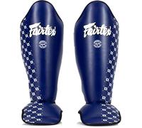 Fairtex Competition Muay Thai Shin Guards, SP5 - Black, Blue, Yellow, Red (Blue, X-Large)