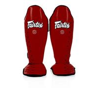Fairtex Competition Muay Thai Shin Guards, SP5 - Black, Blue, Yellow, Red (Red, Large)