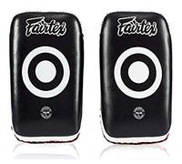 Fairtex Curved MMA Muay Thai Pads for Punching, Blocking, Kicking,Punch, Hitting |Light Weight & Shock Absorbent Boxing Mitts | Extra Padding for Sparring - Black/White(Std, Pair)