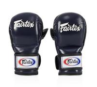 Fairtex FGV15 MMA Sparring Gloves | Double Wrist Wrap Closure | Made from Premium Quality Leather | Light Weight & Shock Absorbent (Blue, Large)