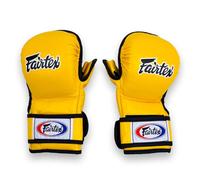 Fairtex FGV15 MMA Sparring Gloves | Double Wrist Wrap Closure | Made from Premium Quality Leather | Light Weight & Shock Absorbent (Yellow, Large)
