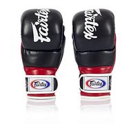 Fairtex FGV18 Super Sparring Grappling MMA Gloves (Black/Red, Medium)