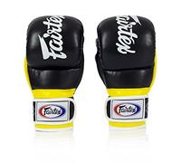 Fairtex FGV18 Super Sparring Grappling MMA Gloves (Black/Yellow, Large)