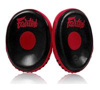 Fairtex FMV15 Cuved Muay Thai Boxing Focus Punch Mitts (Pair), Black / Red
