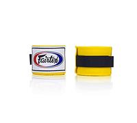 Fairtex HW2 Elastic Cotton Handwraps, 120' and 180" Full Length Hand Wraps-Many Colors (Yellow, 180")